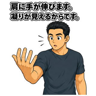 肩に手が伸びます。凝りが見えるからです。