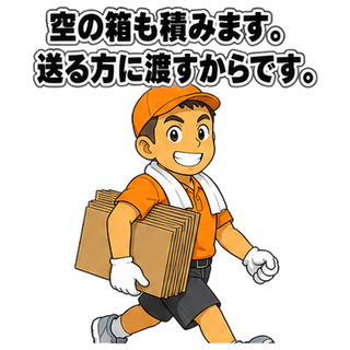 空の箱も積みます。送る方に渡すからです。