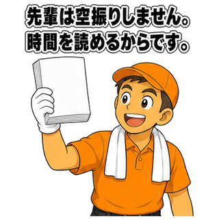 先輩は空振りしません。時間を読めるからです。