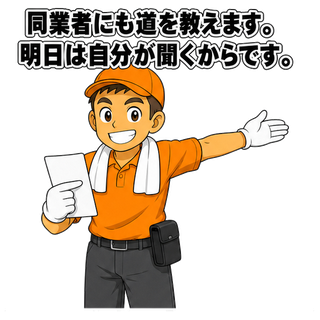 同業者にも道を教えます。明日は自分が聞くからです。