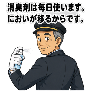 消臭剤は毎日使います。においが移るからです。