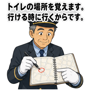 トイレの場所を覚えます。行ける時に行くからです。