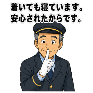 着いても寝ています。安心されたからです。