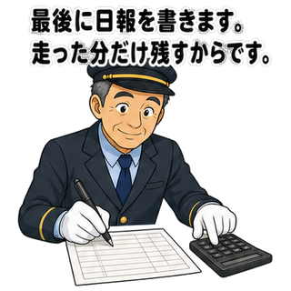 最後に日報を書きます。走った分だけ残すからです。