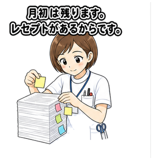 月初は残ります。レセプトがあるからです。