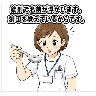 錠剤で名前が浮かびます。刻印を覚えているからです。